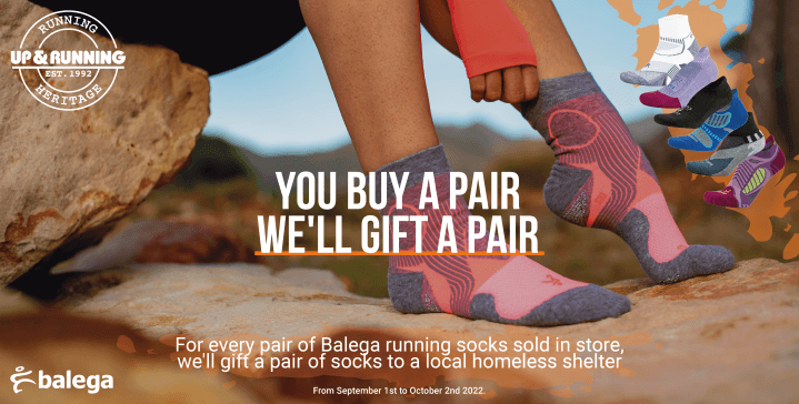 Up & Running is supporting local homeless charity by gifting socks