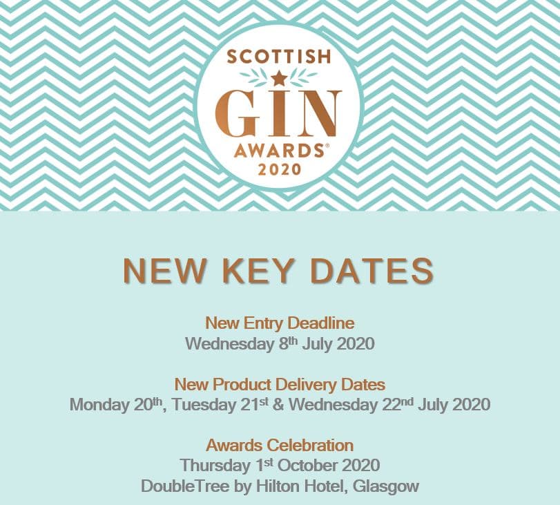 Scottish Gin, Whisky & Beer Awards – New Deadlines & Dates