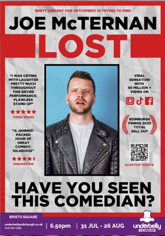 Joe McTernan Returns to Ed Fringe with Hilarious New Show ‘Lost’