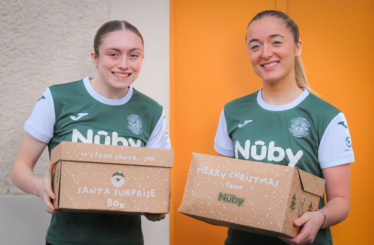 Hibernian Women Players and Nuby Support Scottish Families with Festive Donation