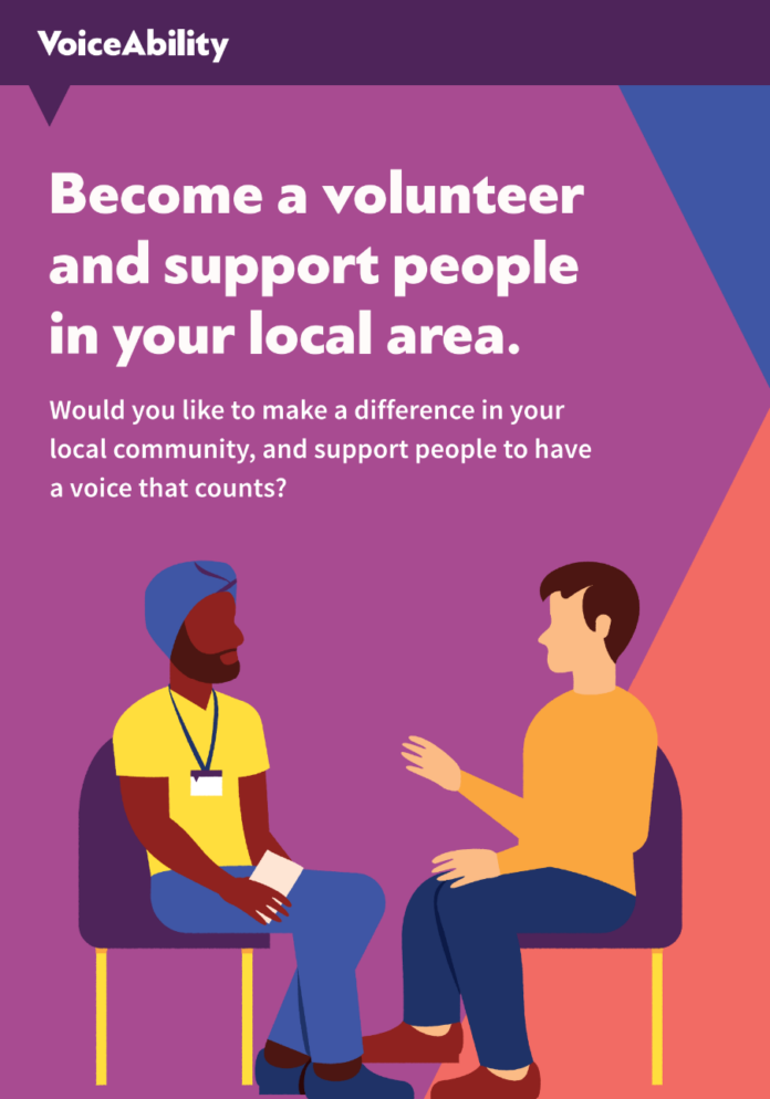 Become a Volunteer - Volunteers working together at a VoiceAbility event in Edinburgh, promoting community support and empowerment